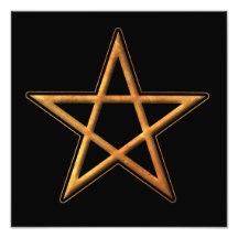 Pentagone étoilé d'or - symbole de païen de pentag photographies d’art