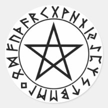 pentagramme rond de Rune d'autocollant