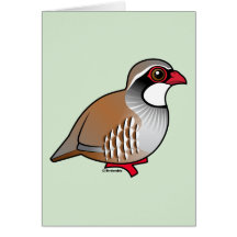 Perdrix à pieds rouges cartes de vœux