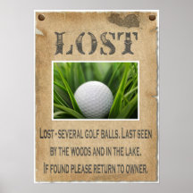 PERDU - boule de golf Affiches