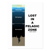 Perdu dans une zone pélagique (humour d'océanograp cartes postales