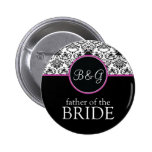 Père baroque d'élégance du bouton de jeune mariée badges