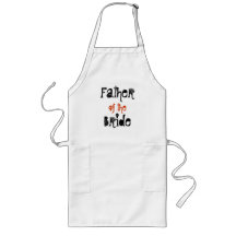Père, de, jeune mariée tabliers