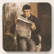 Père de la lecture d'artiste par Cezanne, beaux-ar Dessous-de-verre