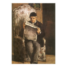 Père de la lecture d'artiste par Cezanne, beaux-ar Carton D'invitation