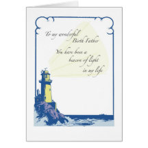 Père de naissance de phare, fête des pères carte de vœux