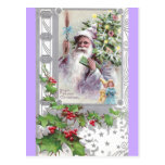 Père Noël antique dans le manteau pourpre avec l'a Cartes Postales