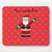 Père Noël avec le motif rouge de flocons de neige Tapis De Souris