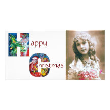 PÈRE NOËL AVEC LES CADEAUX ET LE MONOGRAMME D'ARBR PHOTOCARTES PERSONNALISÉES