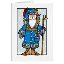 père Noël bleu Carte De Vœux