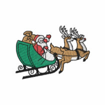 Père Noël dans Sleigh polos brodés
