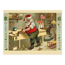 Père Noël dans son atelier Cartes Postales