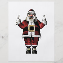 Père Noël donnant le doigt Tract Customisé