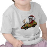 Père Noël drôle conduisant le T-shirt de bébé de v