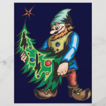 Père Noël Elf et arbre de Noël Prospectus Avec Motif