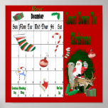 Père Noël et amis 1 compte à rebours à Noël Posters