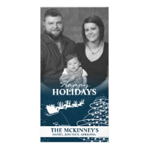 Père Noël et collage Photocard de famille de vacan Cartes De Vœux Avec Photo