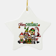 Père Noël et la bande aucune couleur ornament_star Ornement De Noël