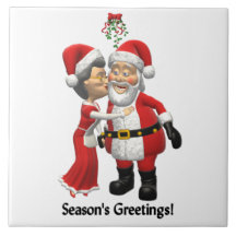 Père Noël et Mme Claus Tile Trivet Carreaux