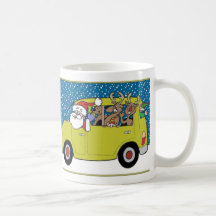 Père Noël et renne en Van Tasse