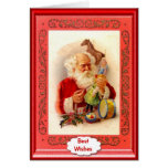 Père Noël faisant des jouets Carte De Vœux