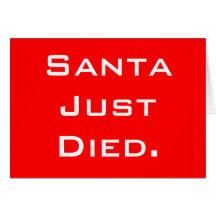 Père Noël juste est mort carte de voeux drôle de N