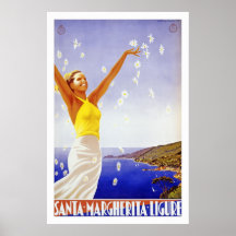 "Père Noël Margherita, affiche vintage de voyage d