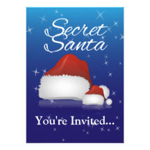 Père Noël secret, bleu/chapeau Bristols Personnalisés