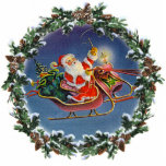 PÈRE NOËL, SLEIGH et GUIRLANDE par SHARON SHARPE Photo En Découpe