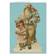 Père Noël victorien - art vintage Carte De Vœux