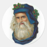 Père Noël victorien bleu Autocollants