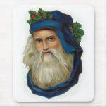 Père Noël victorien bleu Tapis De Souris