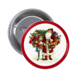 Père Noël victorien et âne Badge Avec Épingle