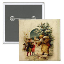 Père Noël victorien Pin's Avec Agrafe