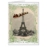 Père Noël vintage au-dessus de carte de Noël de Pa