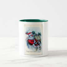 Père Noël vintage dans la voiture Tasses À Café