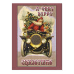 Père Noël vintage dans une carte de Noël vintage d Carte Postale