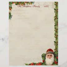 Père Noël vintage et lettre de Noël de baie de hou Tract
