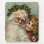 Père Noël vintage et Noël Mousepad de père d'enfan Tapis De Souris