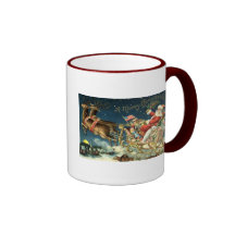 Père Noël vintage et Sleigh Tasses À Café