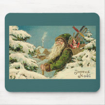 Père Noël vintage - Joyeux Noel Tapis De Souris