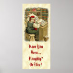 Père Noël vintage vérifiant son livre CH407 Poster