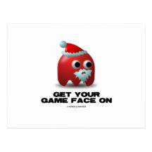 Père Noël (visage virtuel de jeu) Cartes Postales