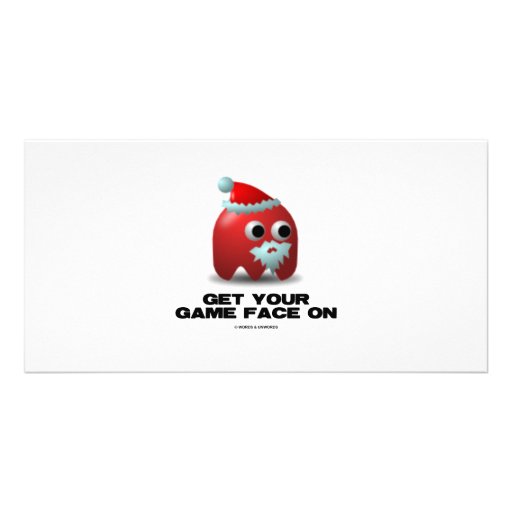 Père Noël (visage virtuel de jeu) Photocarte