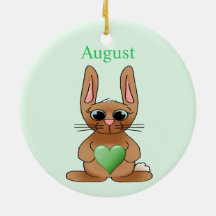 Peridot de pierre porte-bonheur de lapin d'août ornements