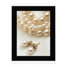perle des boucles d'oreille dans le noir cartons d'invitation personnalisés