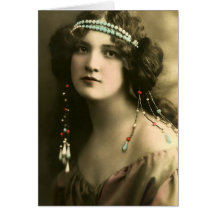 Perles dans ses cheveux carte de vœux