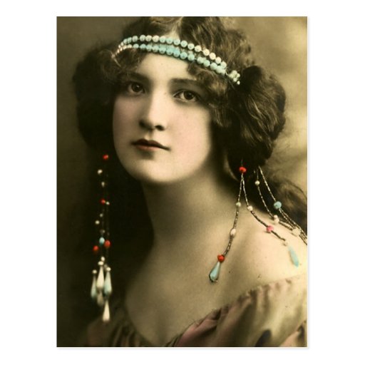 Perles dans ses cheveux cartes postales