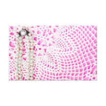 Perles et dentelle roses impression sur toile