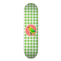 Perroquet ; Guingan vert Skateboards Personnalisés
